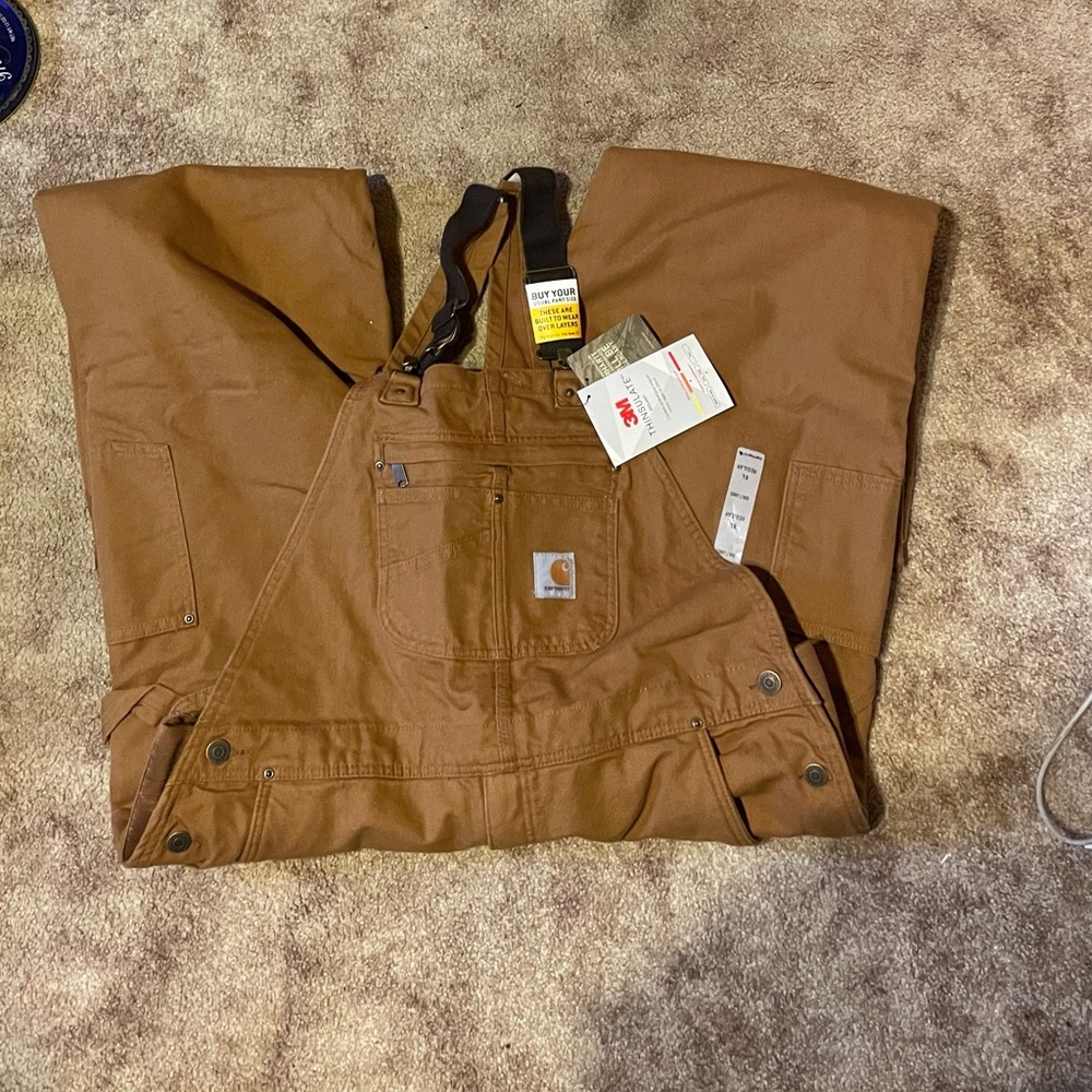 Carhart LOOSE FIT WASHED DUCK INSULATED BIB OVERALL NWT